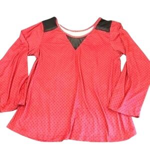 Body Touch Lounge Red Polka Dot Set Top and Pants Women's Comfortable‎ 
 L Nwot